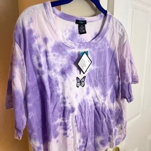 Tie dye purple cropped top